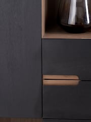 Pacific Black Gio Acacia Wood 3 Door Niche Shelf Unit - Image 2 of 6