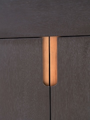 Pacific Black Gio Acacia Wood 3 Door Niche Shelf Unit - Image 3 of 6