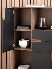 Pacific Black Gio Acacia Wood 3 Door Niche Shelf Unit - Image 5 of 6