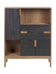 Pacific Black Gio Acacia Wood 3 Door Niche Shelf Unit - Image 6 of 6