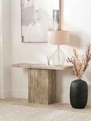 Pacific Grey Elkton Concrete Effect Wood Veneer Console Table - Image 1 of 6