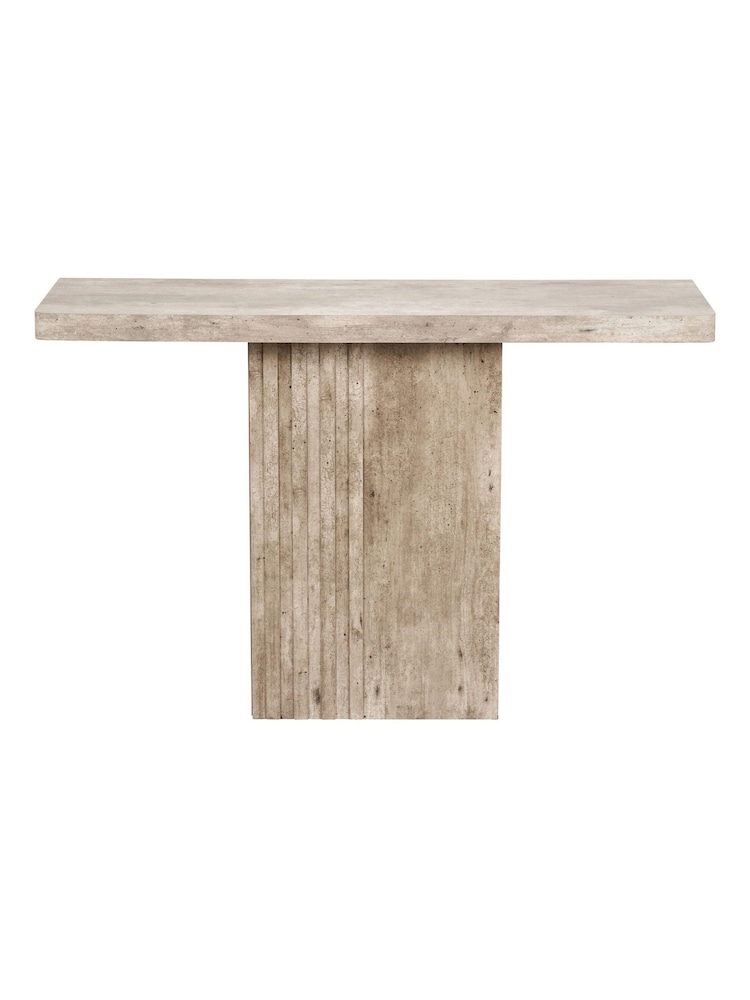 Pacific Grey Elkton Concrete Effect Wood Veneer Console Table - Image 6 of 6
