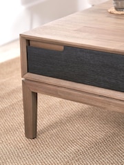 Pacific Black Gio Acacia Wood 2 Drawer Coffee Table - Image 3 of 6