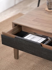 Pacific Black Gio Acacia Wood 2 Drawer Coffee Table - Image 4 of 6