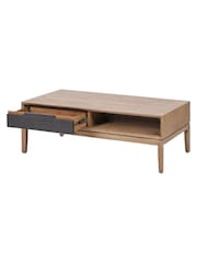 Pacific Black Gio Acacia Wood 2 Drawer Coffee Table - Image 5 of 6
