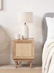 Pacific Natural Henrik Rattan 1 Door Bedside Unit - Image 1 of 6