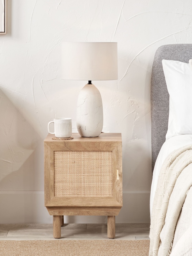 Pacific Natural Henrik Rattan 1 Door Bedside Unit - Image 1 of 6