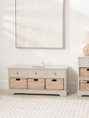 Pacific Cream Devonshire Pine Wood 3 Drawer 3 Basket Unit - Image 1 of 6