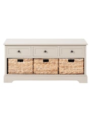 Pacific Cream Devonshire Pine Wood 3 Drawer 3 Basket Unit - Image 6 of 6