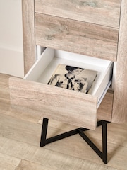 Pacific Grey Boy Ukiah Oak Veneer and Metal 5 Drawer Tall - Image 2 of 6