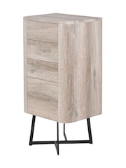 Pacific Grey Boy Ukiah Oak Veneer and Metal 5 Drawer Tall - Image 5 of 6
