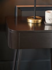 Pacific Black Ukiah Ash Veneer and Metal Bedside Unit - Image 2 of 6