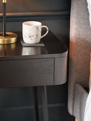 Pacific Black Ukiah Ash Veneer and Metal Bedside Unit - Image 3 of 6