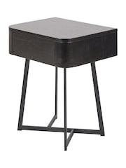 Pacific Black Ukiah Ash Veneer and Metal Bedside Unit - Image 5 of 6
