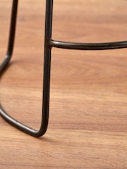 Pacific Brown Cosimo Leather and Metal Button Bar Stool - Image 4 of 6