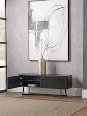 Pacific Black Ukiah Ash Veneer and Metal 2 Door Low Unit - Image 2 of 6
