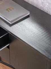 Pacific Black Ukiah Ash Veneer and Metal 2 Door Low Unit - Image 4 of 6