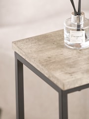 Pacific Grey Soho Concrete Metal Supper Side Table - Image 3 of 6