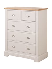 Pacific Natural Fairford Oak and Parchment 5 Drawer Unit - Image 5 of 6