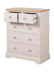 Pacific Natural Fairford Oak and Parchment 5 Drawer Unit - Image 6 of 6