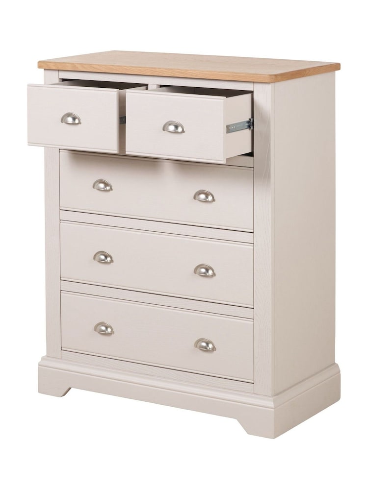 Pacific Natural Fairford Oak and Parchment 5 Drawer Unit - Image 6 of 6