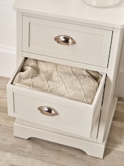 Pacific Grey Croft Linen Pine 3 Drawer Tall Unit - Image 2 of 6