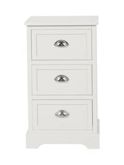 Pacific Grey Croft Linen Pine 3 Drawer Tall Unit - Image 6 of 6