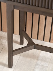 Pacific Brown Raie Ribbed Wood Veneer 2 Drawer Console Table - Image 3 of 6