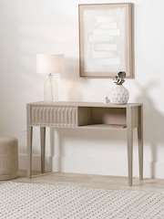 Pacific Grey Khao Mango Wood 1 Drawer Console Table - Image 1 of 6