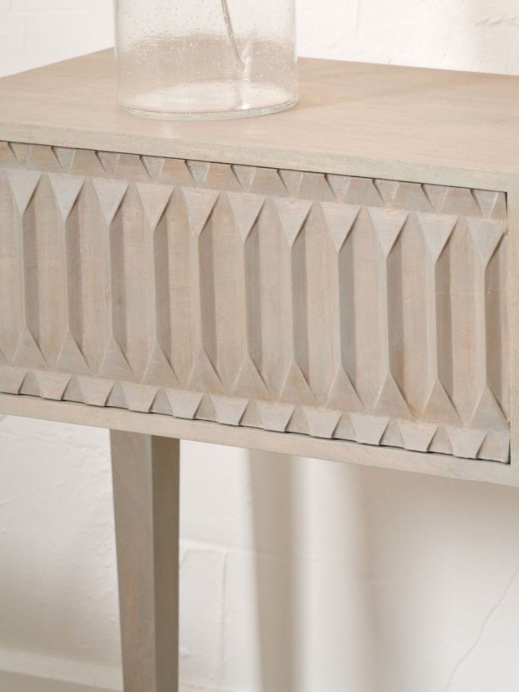 Pacific Grey Khao Mango Wood 1 Drawer Console Table - Image 2 of 6