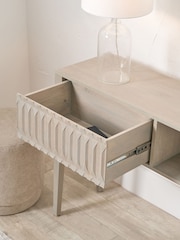 Pacific Grey Khao Mango Wood 1 Drawer Console Table - Image 3 of 6