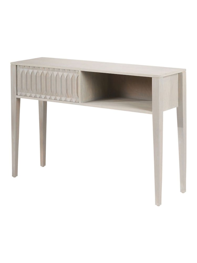 Pacific Grey Khao Mango Wood 1 Drawer Console Table - Image 6 of 6