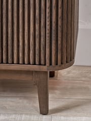 Pacific Brown Raie Ribbed Wood Veneer 3 Door Sideboard - Image 6 of 6