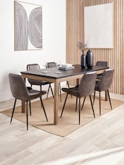 Pacific Black Gio Acacia Wood Dining Table - Image 1 of 6