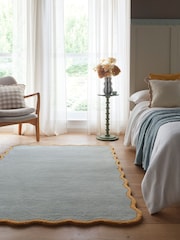 Origin Rug Collection. Duck Egg Ochre Scalloped Elsie Rug - Image 1 of 6