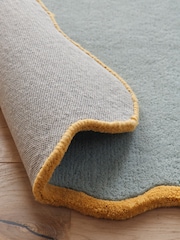 Origin Rug Collection. Duck Egg Ochre Scalloped Elsie Rug - Image 4 of 6