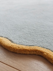 Origin Rug Collection. Duck Egg Ochre Scalloped Elsie Rug - Image 5 of 6
