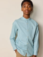 Mineral Green Long Sleeve Grandad Collar Oxford Shirt (3-16yrs) - Image 1 of 7