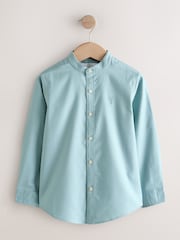 Mineral Green Long Sleeve Grandad Collar Oxford Shirt (3-16yrs) - Image 4 of 7