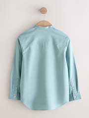 Mineral Green Long Sleeve Grandad Collar Oxford Shirt (3-16yrs) - Image 5 of 7