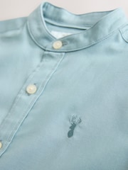 Mineral Green Long Sleeve Grandad Collar Oxford Shirt (3-16yrs) - Image 6 of 7