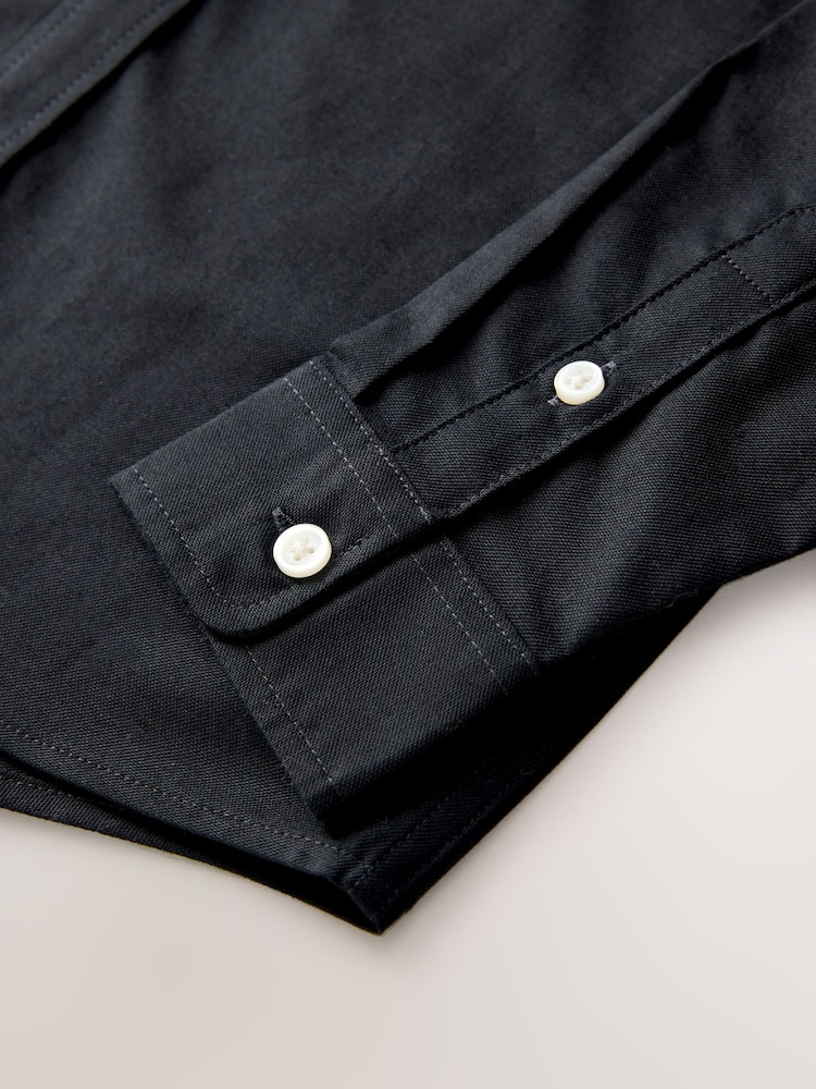 أسود - Long Sleeve Grandad Collar Oxford Shirt (3-16yrs) - صورة 7 من 7 أسود - Long Sleeve Grandad Collar Oxford Shirt (3-16yrs) - صورة 7 من 7