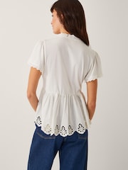 Monsoon Natural Dee Broderie Jersey Top - Image 2 of 5