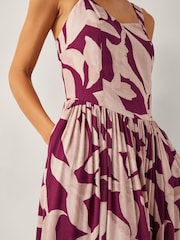 Monsoon Purple Annie Print Midi Dress - Image 4 of 5