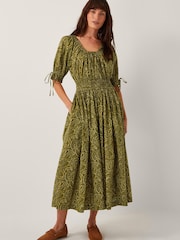 Monsoon Green Delma Paisley Print Midi Dress - Image 1 of 5