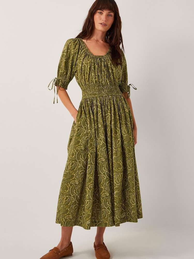 Monsoon Green Delma Paisley Print Midi Dress - Image 1 of 5