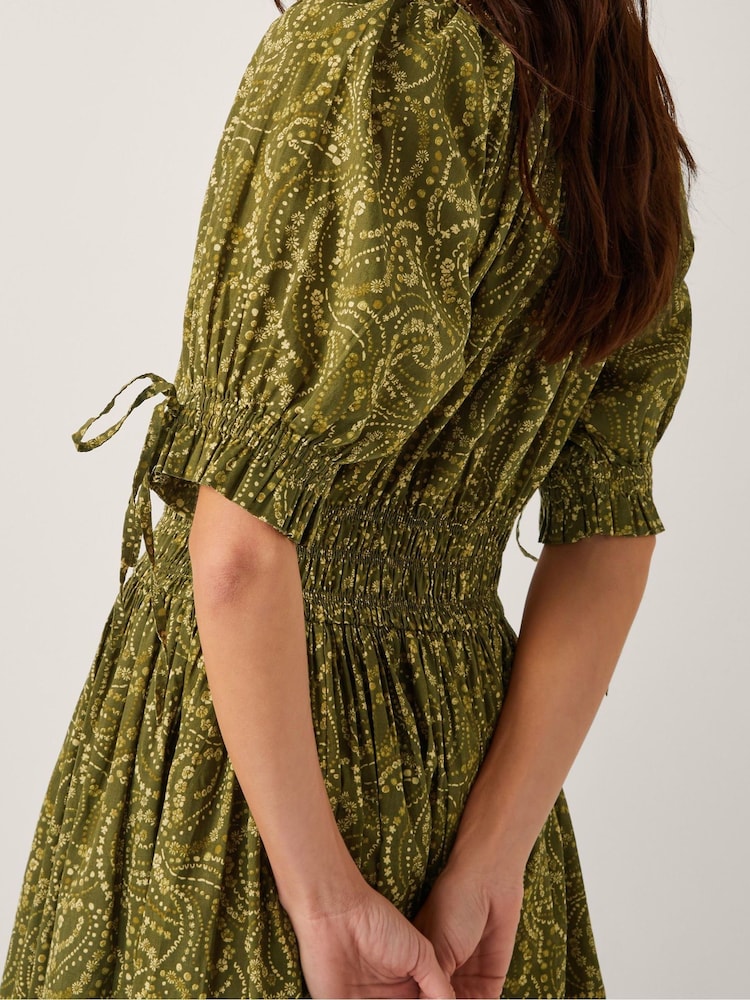 Monsoon Green Delma Paisley Print Midi Dress - Image 2 of 5