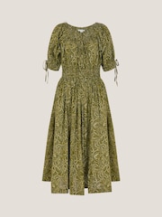 Monsoon Green Delma Paisley Print Midi Dress - Image 5 of 5