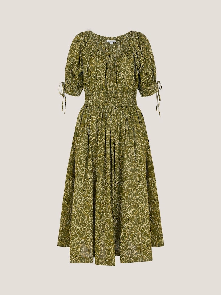Monsoon Green Delma Paisley Print Midi Dress - Image 5 of 5