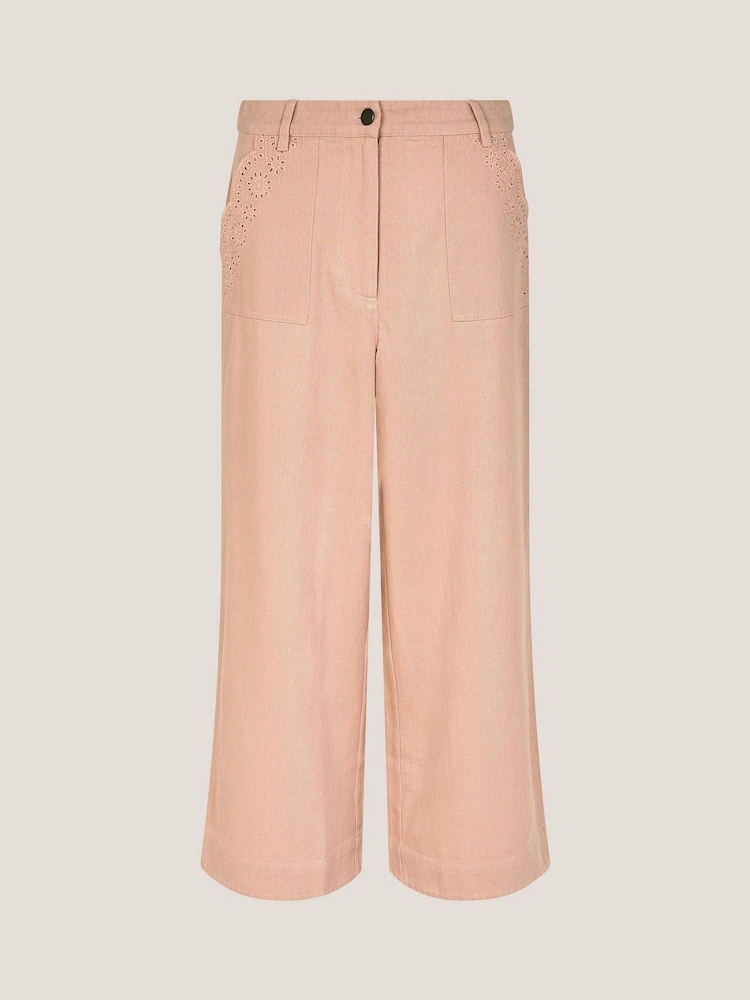 Monsoon Pink Belle Embroidered Pocket Trousers - Image 5 of 5